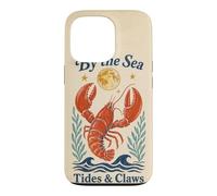 By The Sea Tides And Claws Vintage Lobster Full Moon Retro Case for iPhone 13 Pro