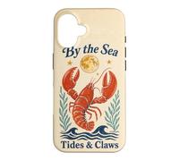 By The Sea Tides And Claws Vintage Lobster Full Moon Retro Case for iPhone 16