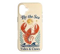 By The Sea Tides And Claws Vintage Lobster Full Moon Retro Case for iPhone 16 Plus