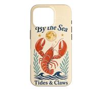 By The Sea Tides And Claws Vintage Lobster Full Moon Retro Case for iPhone 16 Pro