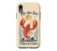 By The Sea Tides And Claws Vintage Lobster Full Moon Retro Case for iPhone XR