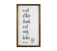 by Unbranded A Cord of Three Strands Is Not Easily Broken Farmhouse Wall Decor Signs with Sayings Rustic Wood Picture Frame Decorative Sign 12x22 Inch