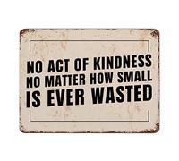 by Unbranded Farmhouse Decorative Metal Tin Sign, No Act of Kindness No Matter How Small is Ever Wasted Vintage Tin Sign with Quote, Rustic Home Decor Wall Art 12x16 Inch