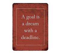 by Unbranded Retro Metal Tin Sign A Goal is A Dream with A Deadline. Wall Poster Sign, Funny Wall Art Decorations for Coffee Bar Home Kitchen 12x16 Inch