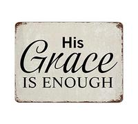 by Unbranded Retro Metal Tin Sign His Grace is Enough Wall Poster Sign, Funny Wall Art Decorations for Coffee Bar Home Kitchen 12x16 Inch