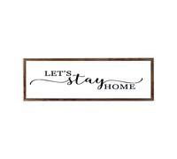 by Unbranded Rustic Wooden Plaque Sign Let's Stay Home Wall Decor Hygge Wooden Frame 6x20 Inch Custom Wood Plank for Home Decor Wall