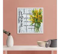 by Unbranded Wood Sign Retro Bible Verse Wall Decor Love The Lord Your God With All Your Heart,Soul,Mind Matthwe 22:37 Sunflowers Home Decor Above Bed Decor For Nursery Decor Bedroom Board Signs7x7in