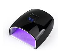 BY60 Cordless UV LED Nail Lamp - 220W Rechargeable Gel Polish Dryer with Auto Sensor, Fast-Curing Cordless Nail Light for Gel and Regular Polish (Black)