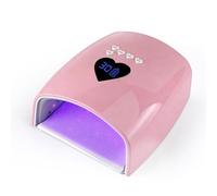 BY60 Cordless UV LED Nail Lamp - 220W Rechargeable Gel Polish Dryer with Auto Sensor, Fast-Curing Cordless Nail Light for Gel and Regular Polish (Pink)
