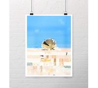 byAbi Maggi Hambling Art Print. FROM: £8.99 - Shell Sculpture, Aldeburgh Beach, Suffolk, Abstract Pastel Wall Artwork Poster for Living Room, Kitchen, Office Unframed A4 ./ A3 / A2… (45.5 x 60 cm)