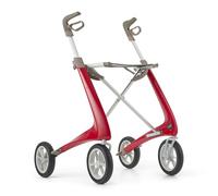 byACRE Carbon Ultralight Rollator Walker, 4.8 kg, Strawberry Red, Regular | World's Lightest Carbon Rollator Walker with Seat for Seniors, Foldable Mobility Aid, Indoor and Outdoor Use