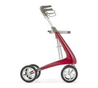 byACRE Carbon Ultralight Rollator Walker, 4.9 kg, Strawberry Red, Wide