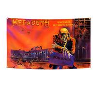 BYADKOA Megadeth Rust in Peace Poster Funny Flag Music Tapestry Aesthetic Decorative Durable Man Cave Wall tapestry 3x5 Feet Flag Suitable For Indoor And Outdoor Decorate for College Dorm Room