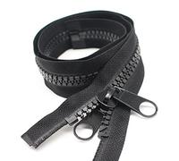 ByaHoGa 2 Pieces 101 cm #10 Large Zip Plastic Separable Zip with Double Pull for Tent Cover Sleeping Bag (DP 101 cm)