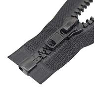ByaHoGa 2PCS #10 16 Inch Separating Jacket Zippers, Black Tape, Plastic, Heavy Duty, Bulk (16" 2pcs)
