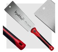 Byakko Tools Japanese Saw, Double Edge 9/17 TPI, 230mm, Ryoba Japanese Pull Saw with Triple Bevelled Teeth | High Carbon Steel Blade Hand Saw with Rubber Layered Handle