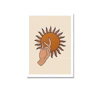 BYAMBD Aesthetic Pictures Abstract Mystic Hand Sun And Moon Scene Boho Posters Print Wall Art Aesthetics Canvas Painting For Living Room Home Decor(C,30x40cm)