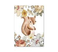 BYAMBD Aesthetic Pictures Animal Fox Owl Rabbit Boho Floral Woodland Canvas Painting No Frame Nordic Posters Prints Wall Pictures Kids Room Decor(F,30x40cm)