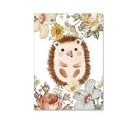 BYAMBD Aesthetic Pictures Animal Fox Owl Rabbit Boho Floral Woodland Canvas Painting No Frame Nordic Posters Prints Wall Pictures Kids Room Decor(H,30x40cm)