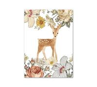 BYAMBD Aesthetic Pictures Animal Fox Owl Rabbit Boho Floral Woodland Canvas Painting No Frame Nordic Posters Prints Wall Pictures Kids Room Decor(E,40x60cm)