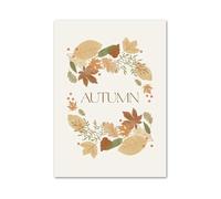 BYAMBD Aesthetic Pictures Autumn Maple Leaf Bird Pumpkin Chrysanthemum Wall Art Aesthetics Print Canvas Painting Posters For Living Room Home Decor(F,50x70cm)