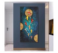BYAMBD Aesthetic Pictures Koi Fish Feng Shui Carp Pictures Canvas Painting No Frame Wall Art Poster For Living Room Modern Gallery Interior Home Decor(G,60x120CM)