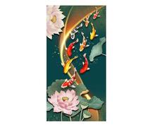 BYAMBD Aesthetic Pictures Koi Fish Feng Shui Carp Pictures Canvas Painting No Frame Wall Art Poster For Living Room Modern Gallery Interior Home Decor(Y,50x100CM)