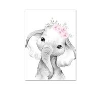BYAMBD Aesthetic Pictures Nordic Koala Rabbit Tiger Lion Giraffe Pink Flower Posters And Prints Wall Art Canvas Painting Pictures For Kids Room Home Decor(A,30x40cm)