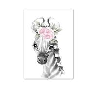 BYAMBD Aesthetic Pictures Nordic Koala Rabbit Tiger Lion Giraffe Pink Flower Posters And Prints Wall Art Canvas Painting Pictures For Kids Room Home Decor(B,20x30cm)