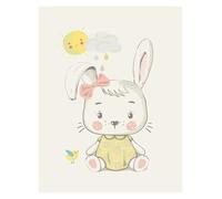 BYAMBD Aesthetic Pictures Nursery Cartoon Cute Animal Elephant Rabbit Bear With Rocket Balloon Wall Art Posters Minimalist Canvas Painting For Home Decor(G,30x40cm)