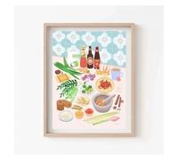 BYAMBD Aesthetic Pictures Unframed Japanese Dinner Friend Family Food Chinese Indian Vietnamese Posters Print Canvas Painting Wall Art For Home Decor(J,50x70cm)
