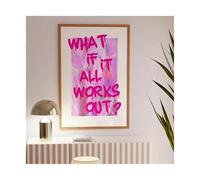 BYAMBD Aesthetic Pictures What If It All Works Out? Wall Art Canvas Poster Frameless Picture For Living Bed Dining Kitchen Room Home Decor(30x40cm)