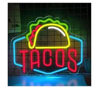 BYAMBD Home Bar Decor 1 Tacos LED Neon Sign for Wall Decoration-Mexican Restaurant Pizza Shop Kitchen Party Bar Shop Decoration 32cmх26.23cm