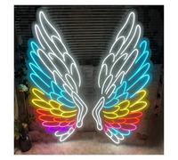 BYAMBD Home Bar Decor Angel Wings Neon Signs Adjustable Brightness with USB Switch, Neon Lights for Party Wall Decoration A Pair of 70.5cmx120cm