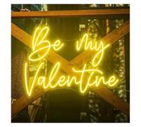 BYAMBD Home Bar Decor Be My Valentine Neon Sign for Wall Decor LED Light for Bedroom Hotel Atmosphere Valentine's Day Lover Illuminated USB Powered Lamp 45cmx33cm(Yellow)