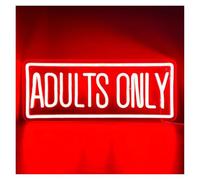 BYAMBD Home Bar Decor Bold Red 'Adults Only' Neon Sign: Versatile Wall Decor for Party, Bedroom & Man Cave USB-Powered 16cm×40cm