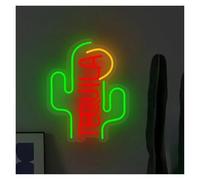 BYAMBD Home Bar Decor Cactus Tequila Neon Sign, Dimmer Switch with USB Power, Suitable for Wall Personality Decoration Night Lights 31.2cmx40cm