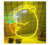 BYAMBD Home Bar Decor Capybara Neon Sign Novelty Cute Animal Guinea Pig LED Night Light Dimmable Kid Room Birthday for Teenage Girl