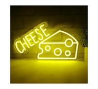 BYAMBD Home Bar Decor Cheese Neon Sign Wall Decor Light USB Dimmable Lamp Cheese Shops Restaurant for Display Windows Families 40.9x23.4cm