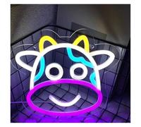 BYAMBD Home Bar Decor Cow Neon Sign, USB Powered Cute LED Neon Light Wall Decor Dimmable for Bedroom, Kids' Room, Baby Room, Pet Room Decor 19.7cm×22.4cm