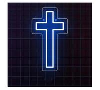 BYAMBD Home Bar Decor Cross Neon Sign that is Creatively Designed for Various Occasions Like Valentine's Day, Weddings 12.99x7.28inch(Blue)