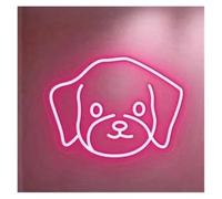 BYAMBD Home Bar Decor Dog Neon Sign Animal LED Light USB Powered for Bedroom Home Dog Pets House Room Personalized Wall Decor(Pink,50x38cm)