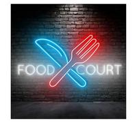 BYAMBD Home Bar Decor Food Court Neon Sign USB Powered Knife and Fork Neon Lights Business Neon Sign Shop Wall Decor(35cmx70cm)