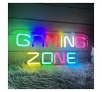 BYAMBD Home Bar Decor Gaming Zone Neon Sign LED Light Wall Decor for Game Room Home Bedroom Room Decoration Sign Illuminated USB Powered Lamp 40cmx17cm(Multicolor)