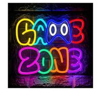 BYAMBD Home Bar Decor Gaming Zone Neon Sign LED Lights for Wall Decor USB Powered Lamp Bedroom Bar Shop Game Room for Game Lover(35x29cm)