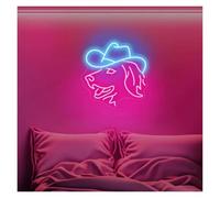 BYAMBD Home Bar Decor Golden Retriever Neon Sign USB Powered Dog with Cowboy Hat Neon Lights for Shop Home Decor Dimmable(E,40cmx40cm)