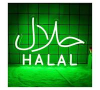 BYAMBD Home Bar Decor Halal Neon Signs for Wall Decor LED Light for Restaurants Store Signage Business Sign Illuminated 38cmx29.74cm