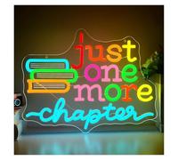 BYAMBD Home Bar Decor Just One More Chapter Neon Sign USB LED Light for Classroom Bookstore Library Museum Bedroom Decorations 15x11.5in/38X29.3cm