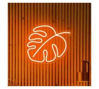 BYAMBD Home Bar Decor Leaf Neon Light Art Wall Decor Green Plant Leaf Neon Sign for Balcony Garden Decoration Night Lights 26cmx30cm(D)