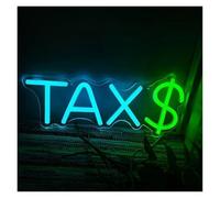 BYAMBD Home Bar Decor LED Neon Tax Service Sign Dimmable USB Powered Wall Mount Business for Office Shop Window Displays Decor 36cmх14cm
